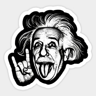 Albert Einstein Horns Up! Sticker